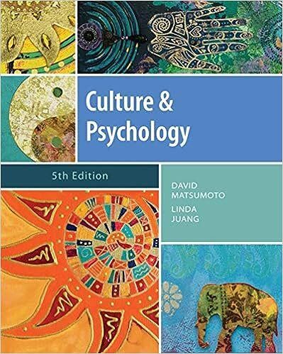 Test Bank For Culture and Psychology, 5th Edition